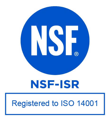 ISO 14001 Registered with NSF-ISR (environmental)