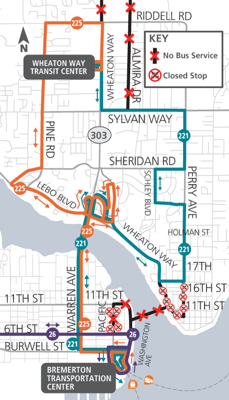 Rider Alert: Routes 26, 221 & 225 Detour – Manette Bridge Closure – 6/24