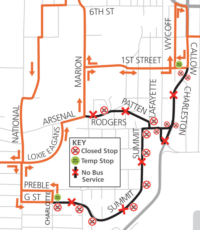 route 20 map detour-updated Feb. 8-11