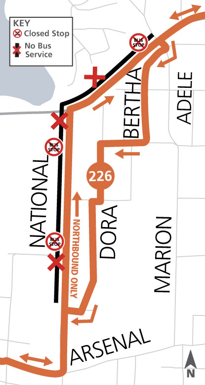 route 226 detour map Oct-1-2024